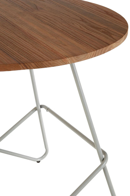 Madison Metal and Elm Wood Round Dining Table 