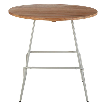 Madison Metal and Elm Wood Round Dining Table 