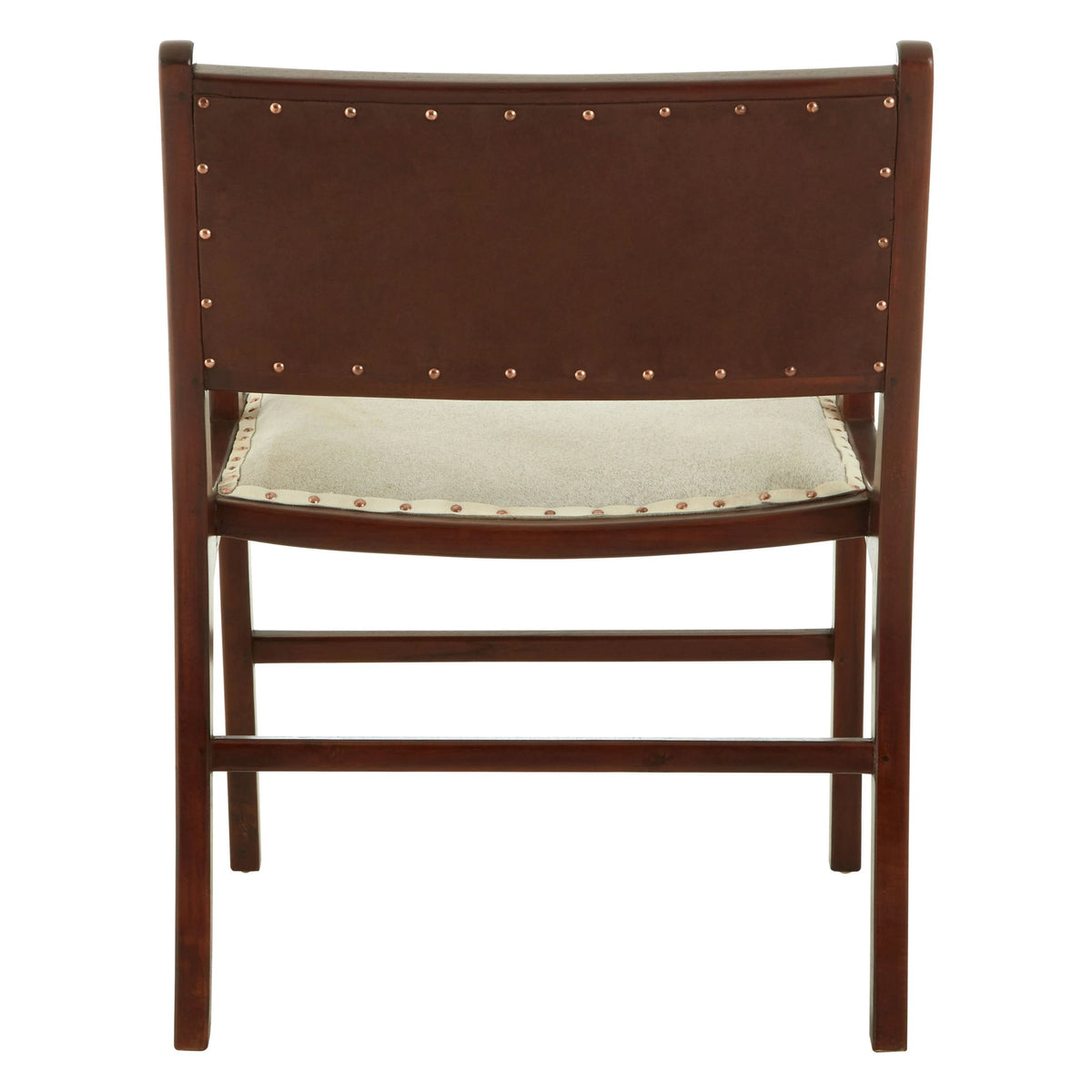 Seville Natural Hair On Leather and Teak Wood Dining Chair