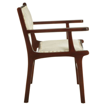 Seville Natural Hair On Leather and Teak Wood Dining Chair