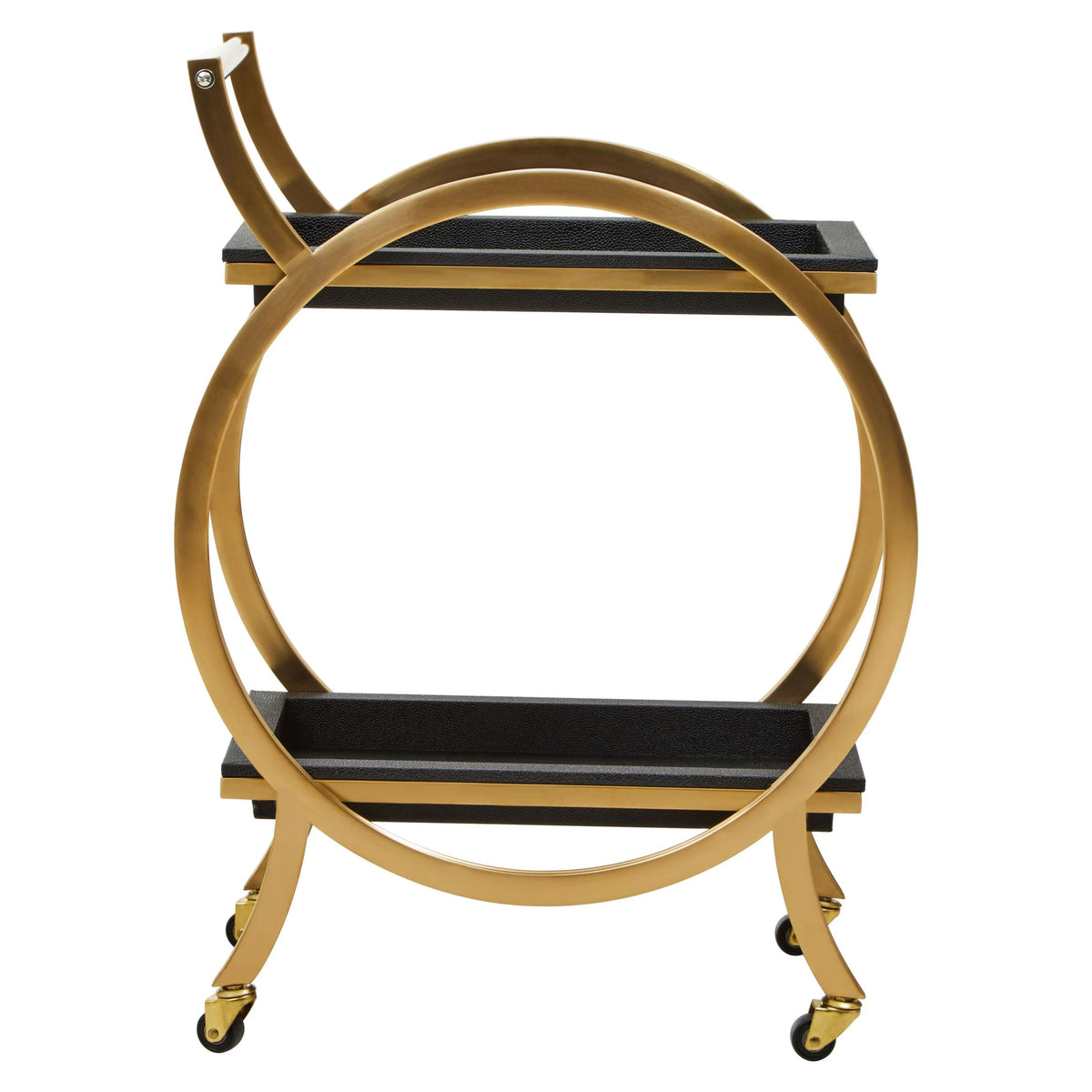 Laguna Gold and Black Shagreen Effect Two Tier Serving Trolley