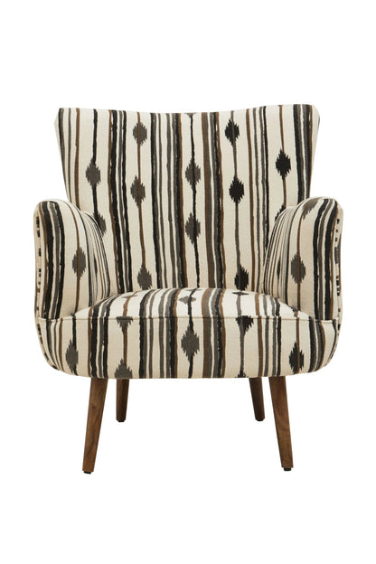 Granada Black and White Chair with Flared Arms