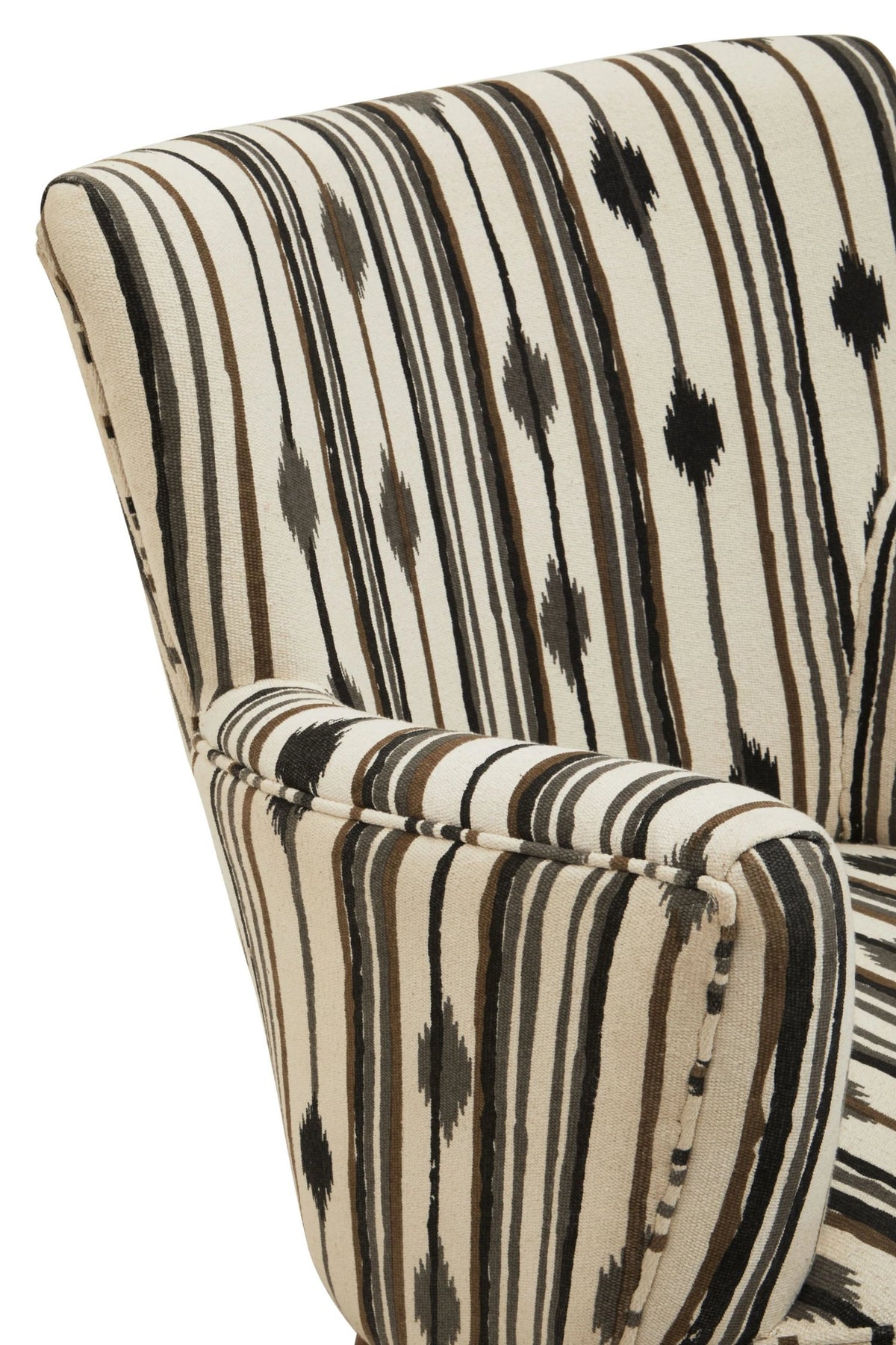 Granada Black and White Chair with Flared Arms