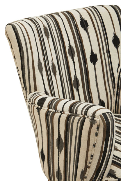 Granada Black and White Chair with Flared Arms