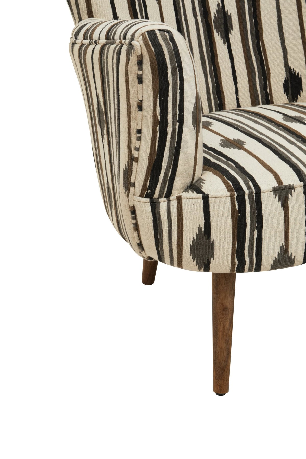 Granada Black and White Chair with Flared Arms