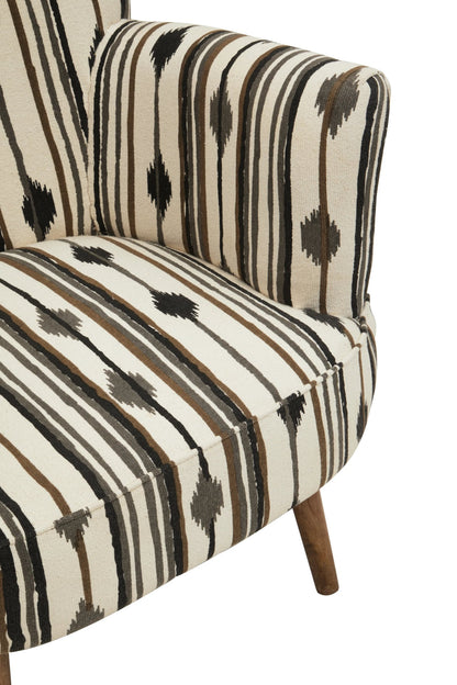 Granada Black and White Chair with Flared Arms