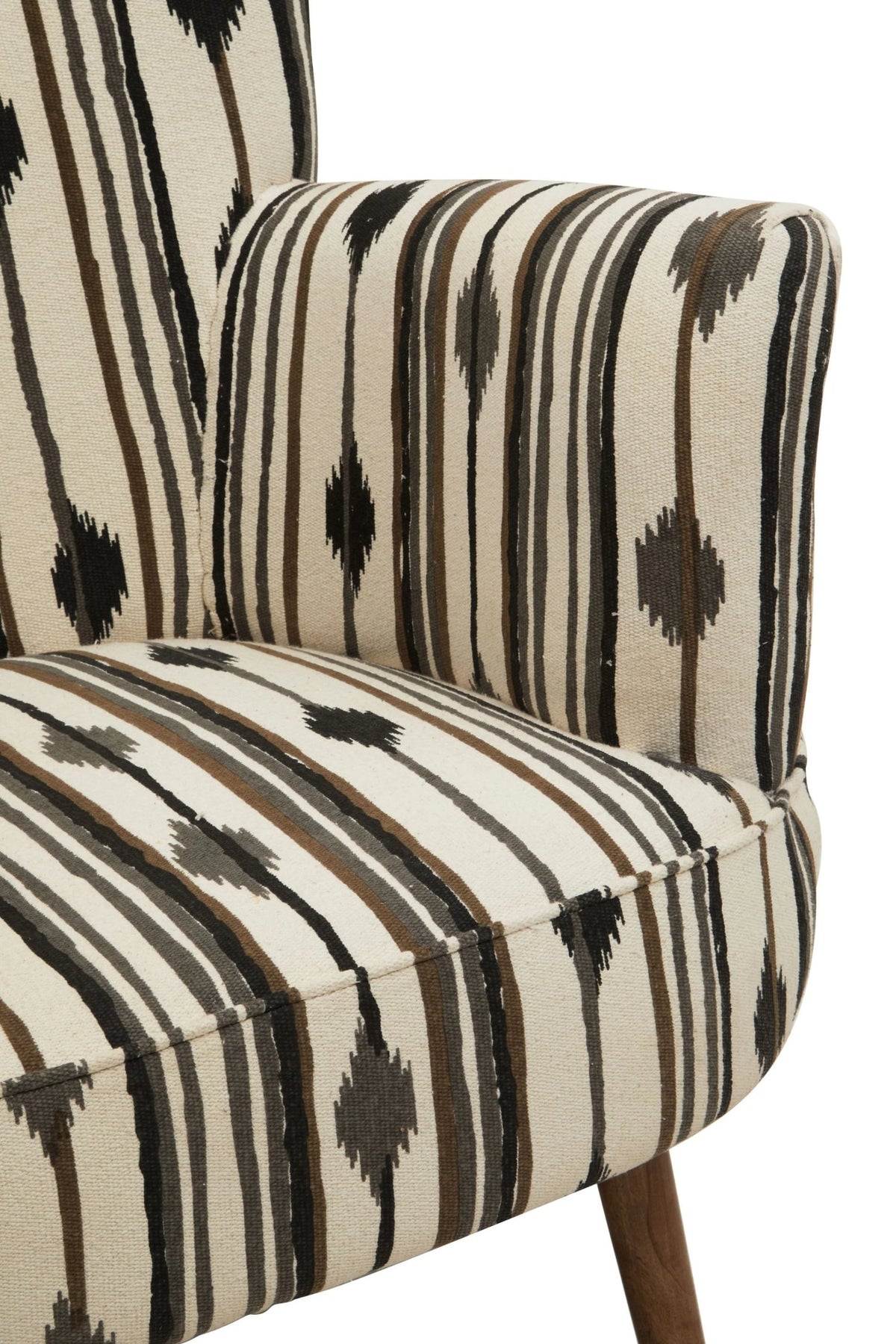 Granada Black and White Chair with Flared Arms