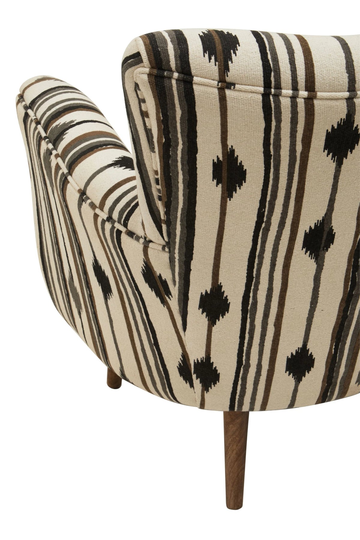 Granada Black and White Chair with Flared Arms