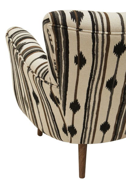 Granada Black and White Chair with Flared Arms