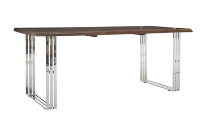 Granada Acacia Wood and Silver Legs Dining Table