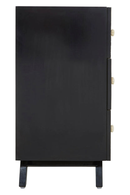 Porto Black and Mother of Pearl Chest of 3 Drawers