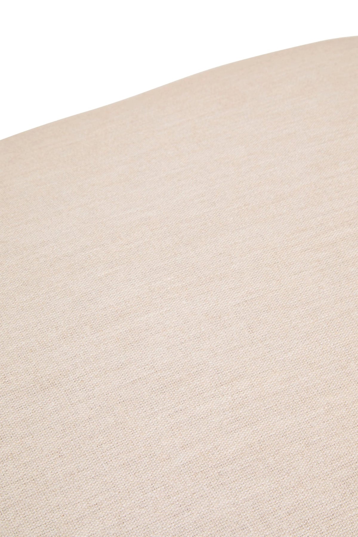 Notting Cream Linen Textured Footstool with Wood Base