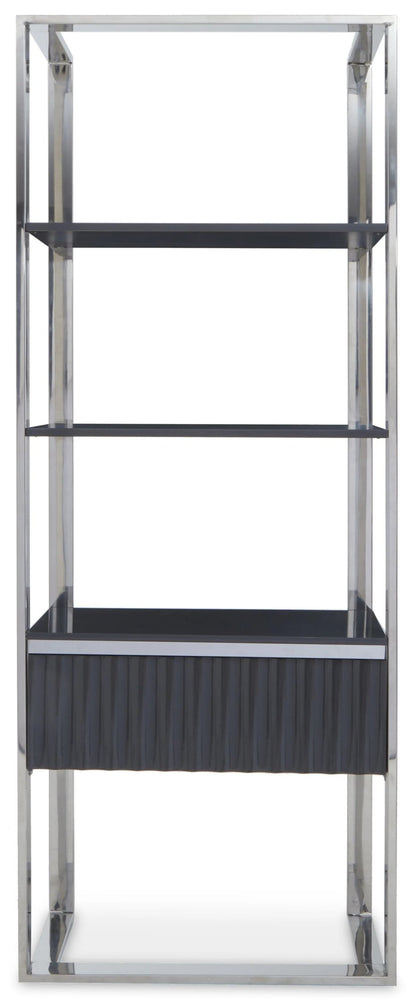 Sandringham Grey and Stainless Steel Shelf Unit