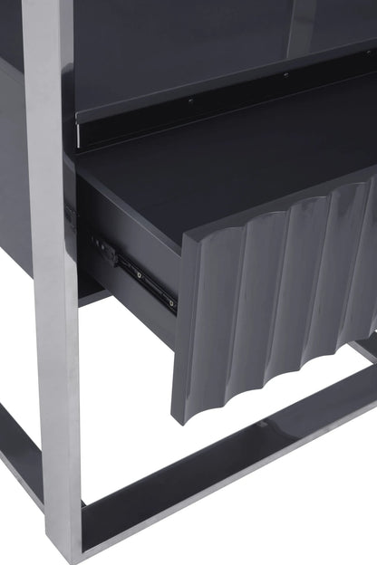 Sandringham Grey and Stainless Steel Shelf Unit