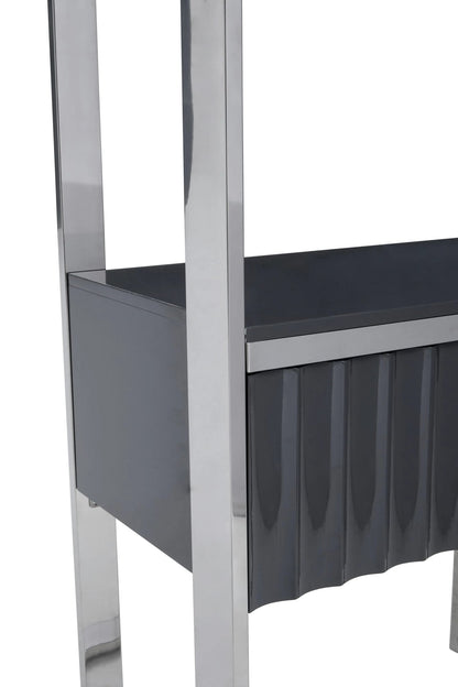 Sandringham Grey and Stainless Steel Shelf Unit