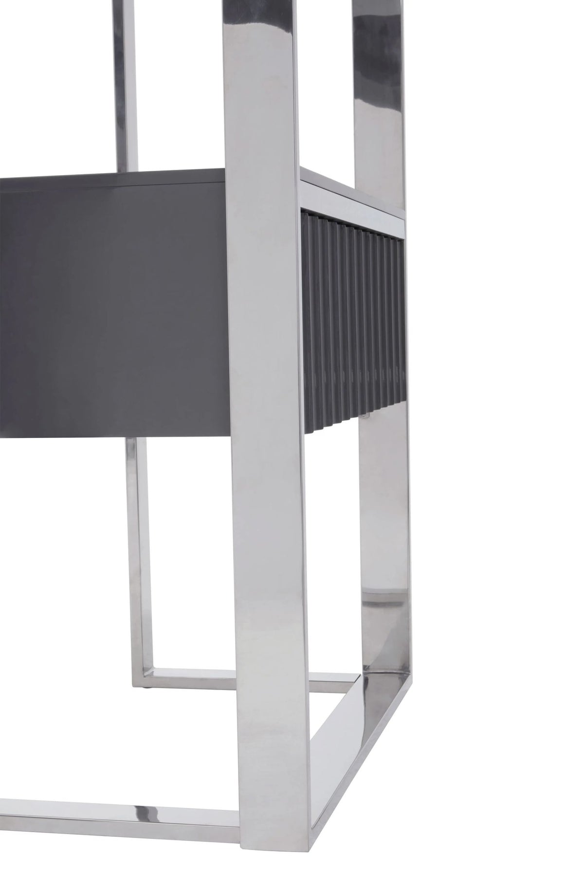 Sandringham Grey and Stainless Steel Shelf Unit