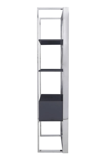 Sandringham Grey and Stainless Steel Shelf Unit