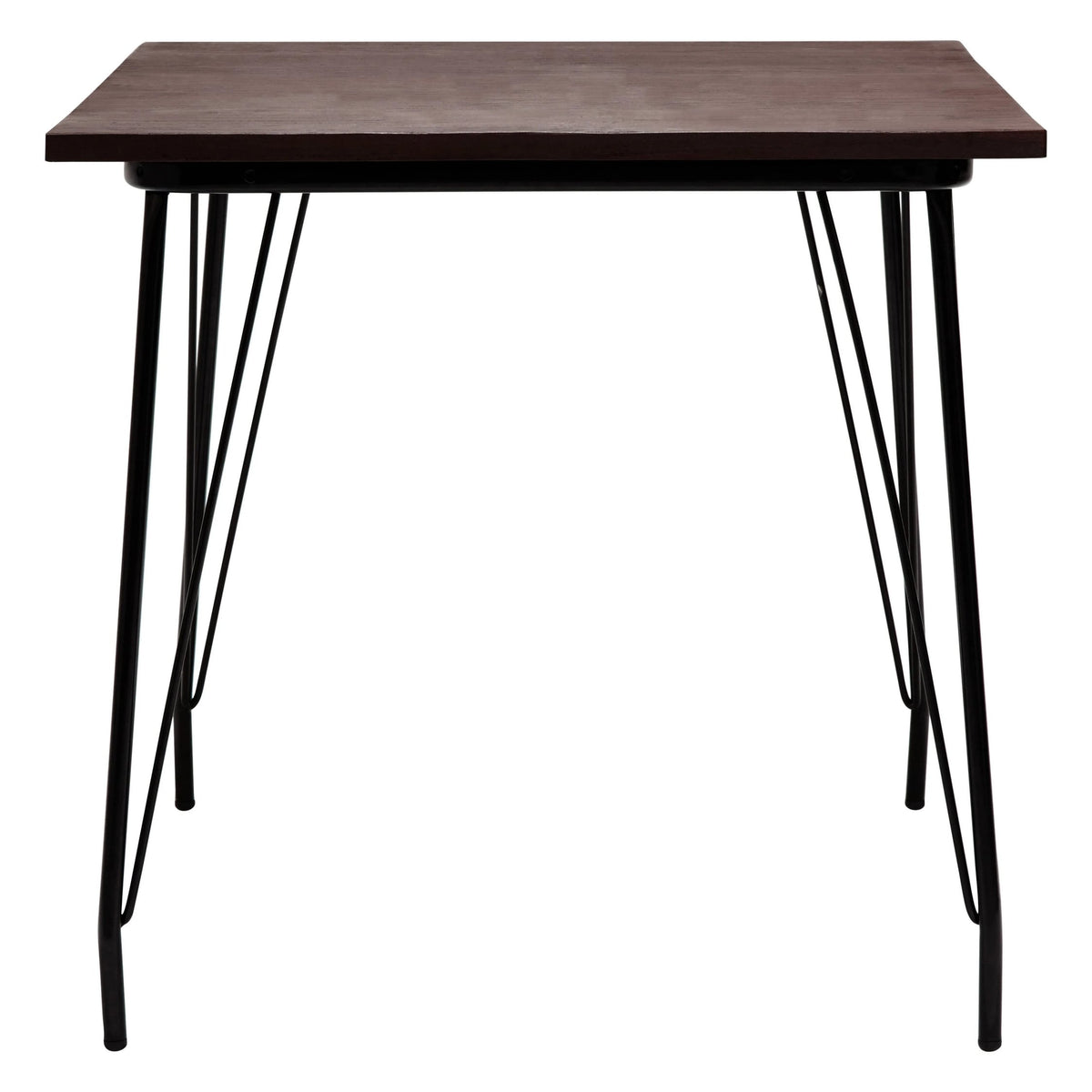 Madison Metal and Elm Wood Square Dining Table #colour_black