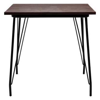 Madison Metal and Elm Wood Square Dining Table 