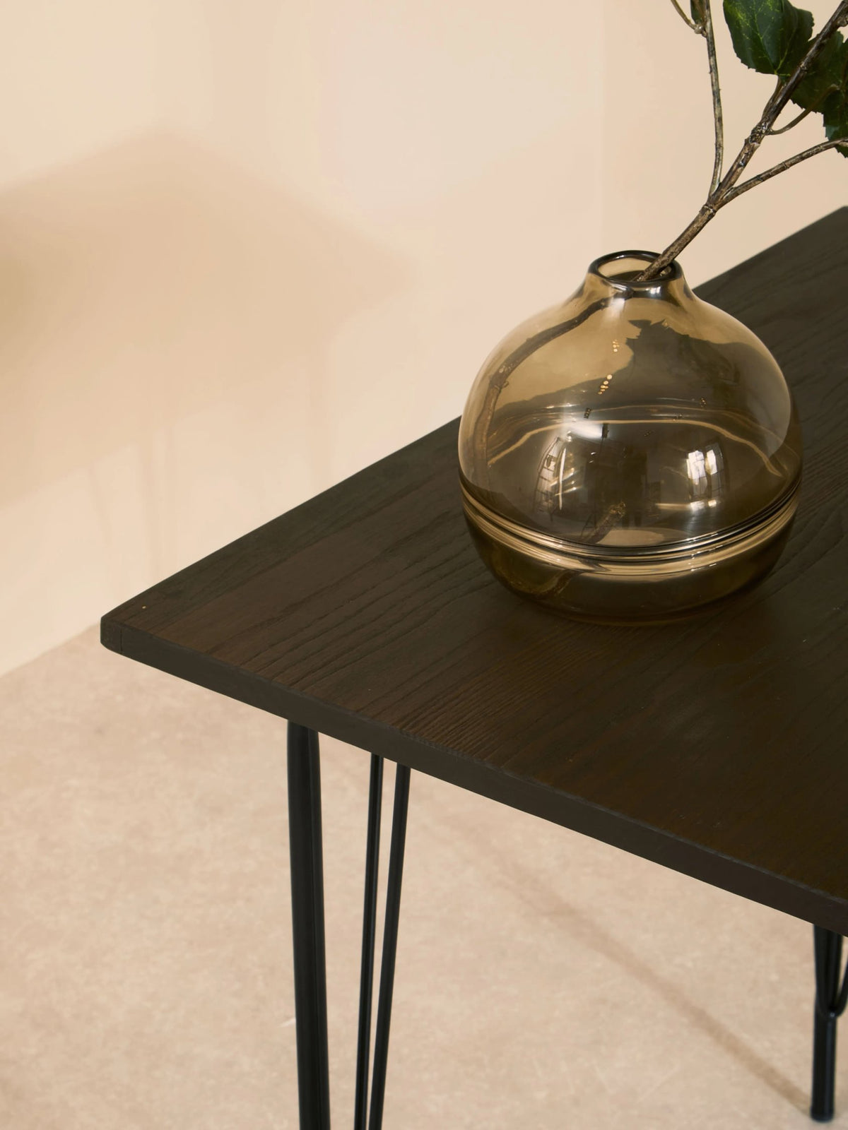 Madison Metal and Elm Wood Square Dining Table #colour_black