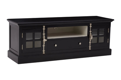 Durness Black Wooden Media Unit