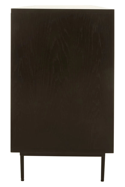 Granada Black Finish Sideboard with 4 Doors and 3 Drawers