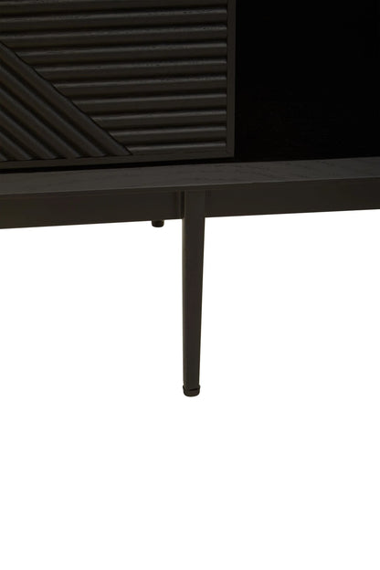 Granada Black Finish Sideboard with 4 Doors and 3 Drawers