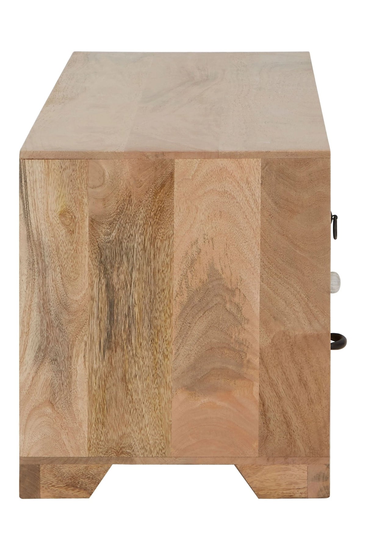 Bolton Mango Wood and Leather Media Unit