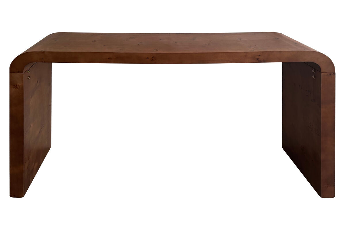 Stirling Burl Wood Design Curved Console Table 