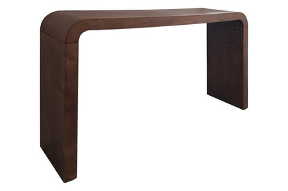 Stirling Burl Wood Design Curved Console Table 