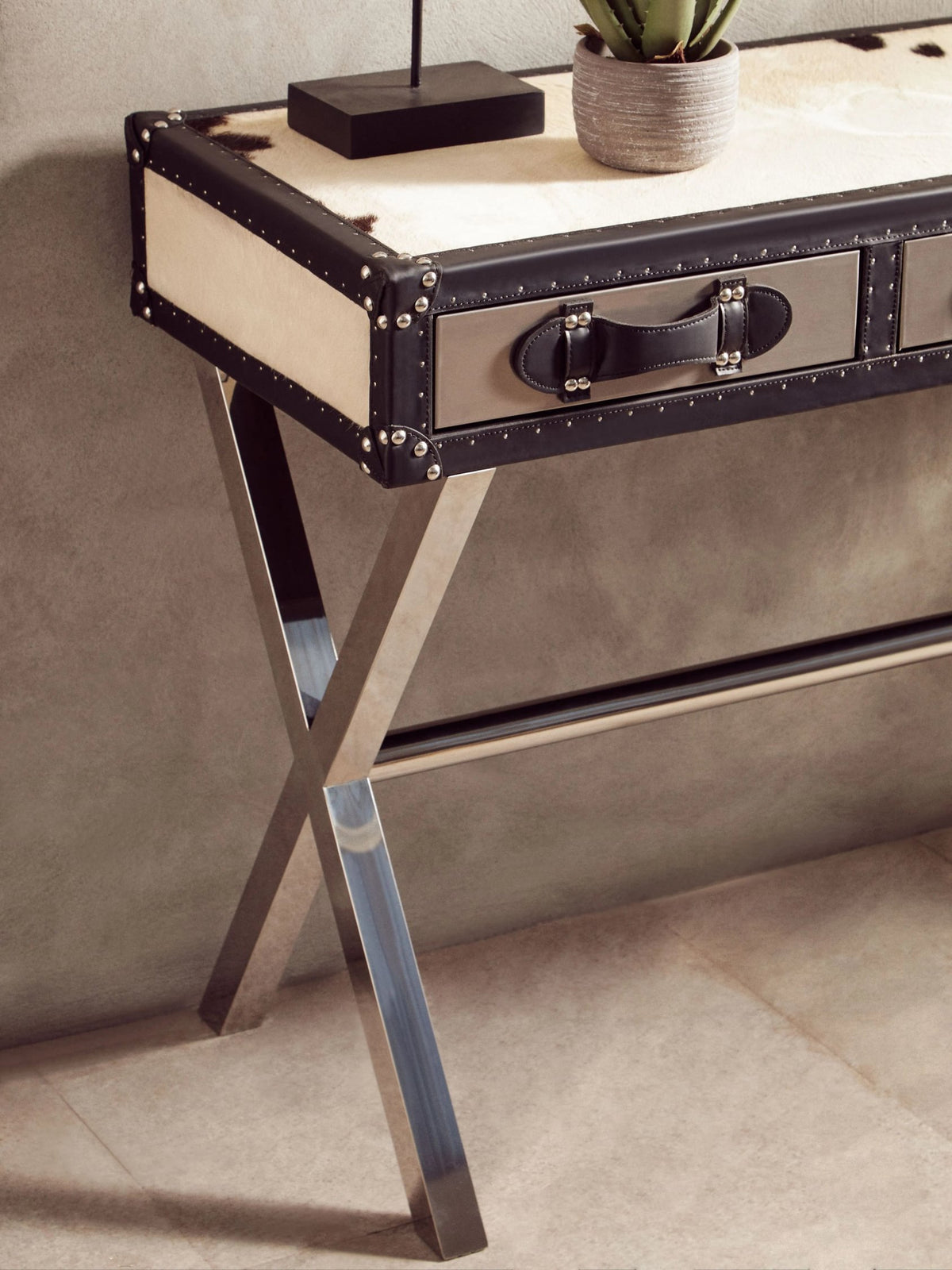 Vienna White Console Table #colour_black