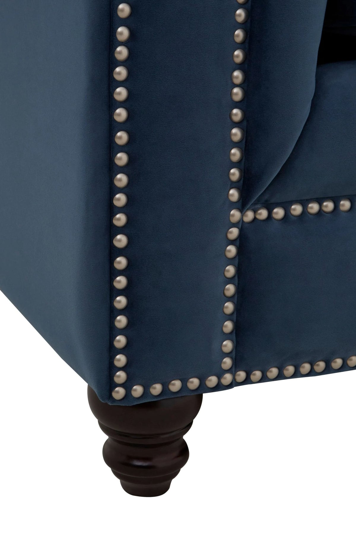 Seville Midnight Blue Velvet 3 Seater Chesterfield Sofa