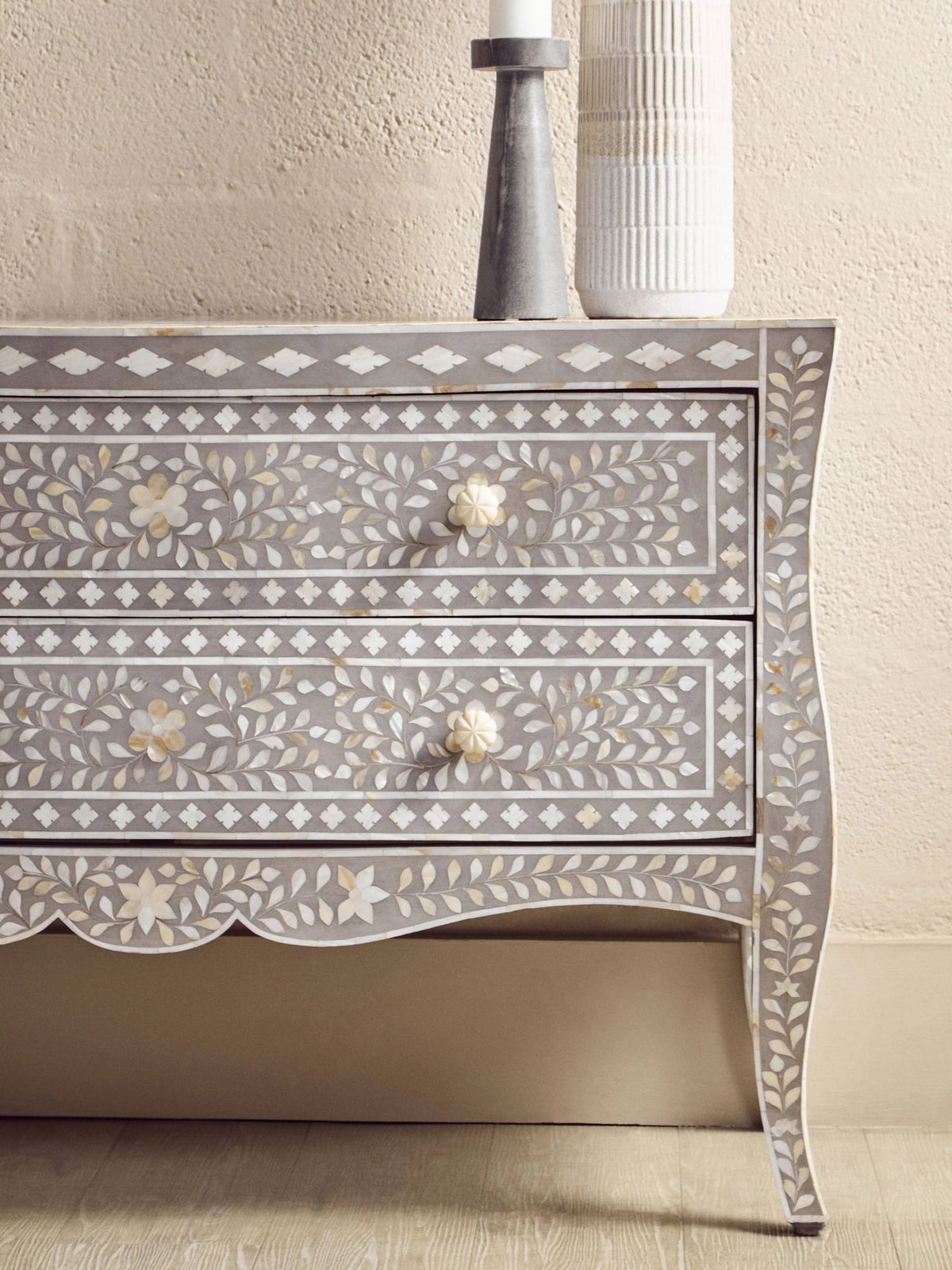 Porto Chest of 2 Drawers with Mother of Pearl Inlay