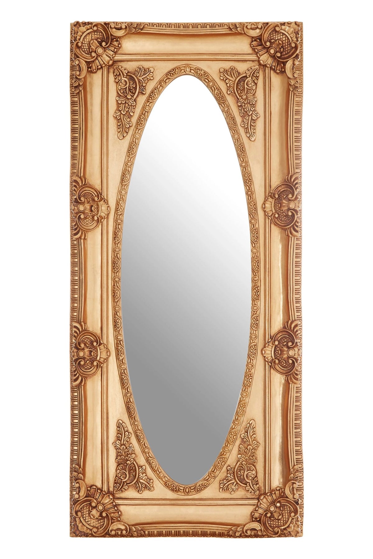 Turin Oval Border Full Length Wall Mirror 