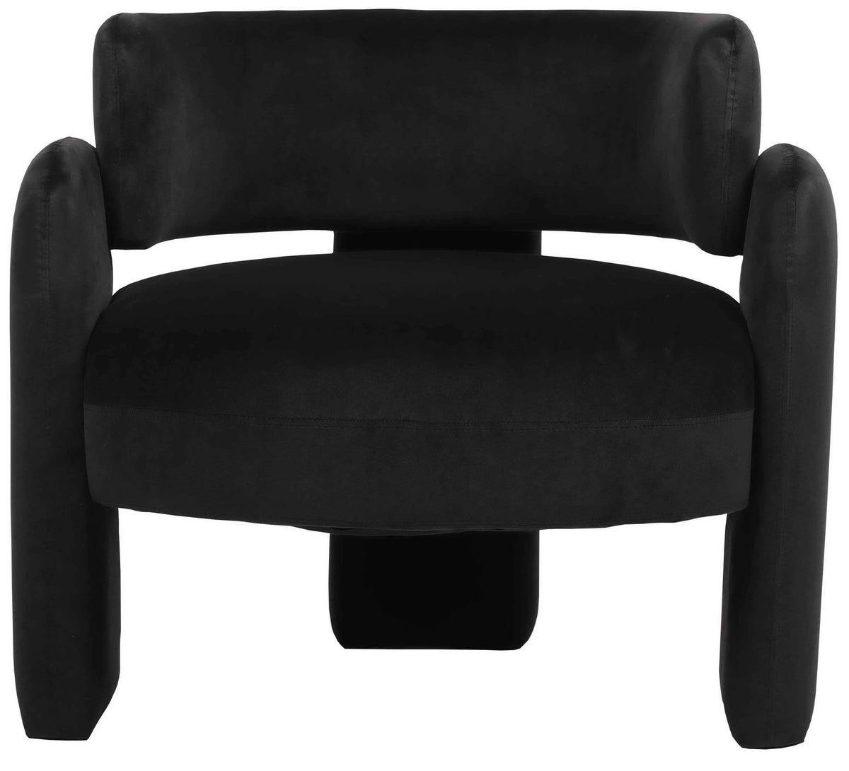Mevagissey Black Velvet Curved Chair