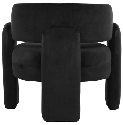 Mevagissey Black Velvet Curved Chair