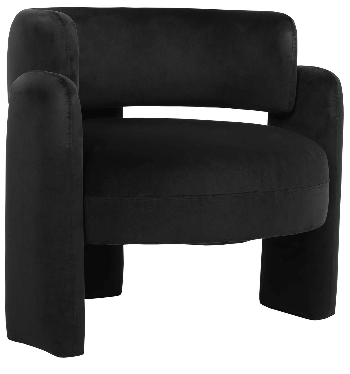Mevagissey Black Velvet Curved Chair