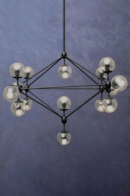 Cambridge Matte Black 15 Arm Pendant Light