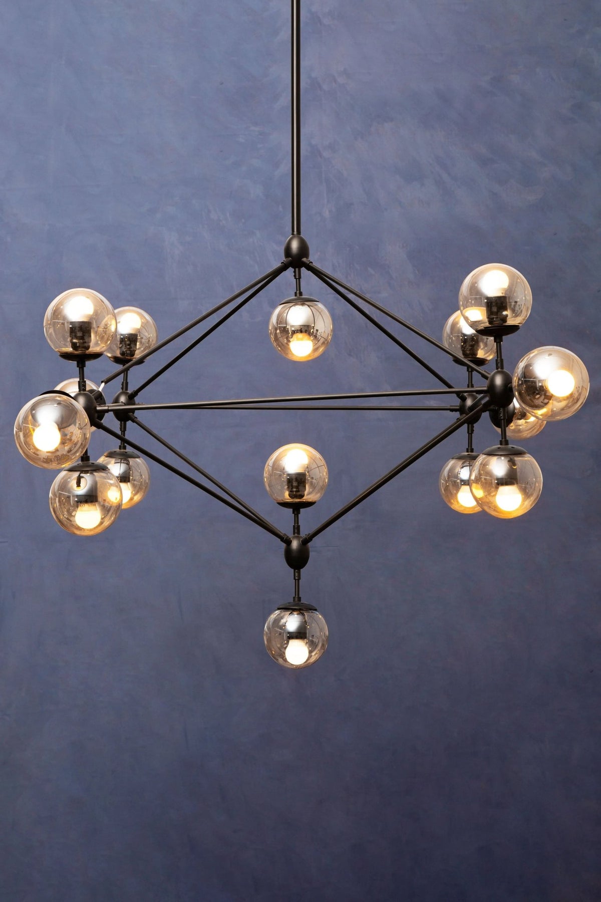 Cambridge Matte Black 15 Arm Pendant Light