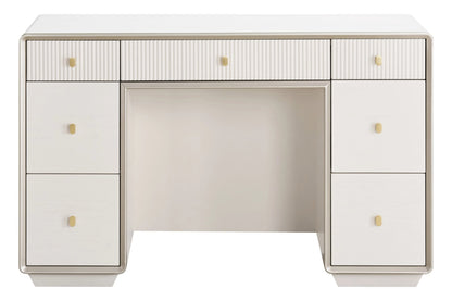 Rye Wood Veneer Seven Drawer Dressing Table 