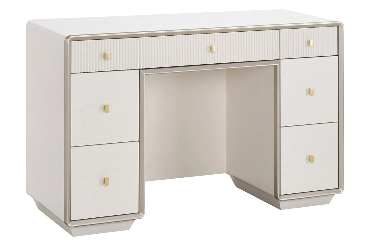 Rye Wood Veneer Seven Drawer Dressing Table 