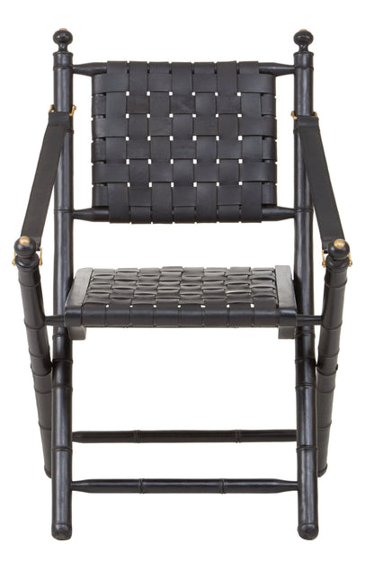 Seville Woven Leather and Teak Wood Chair 