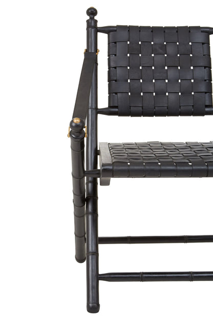 Seville Woven Leather and Teak Wood Chair 