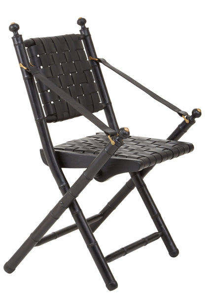 Seville Woven Leather and Teak Wood Chair 