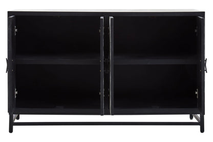Canterbury Black Rustic Chevron Four Door Sideboard