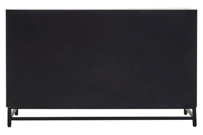 Canterbury Black Rustic Chevron Four Door Sideboard