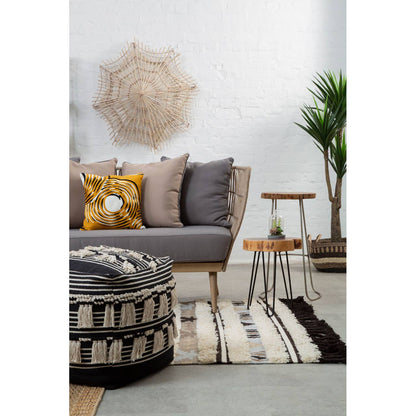 Bristol Woven Rope 2 Seater Sofa with Grey Cushions