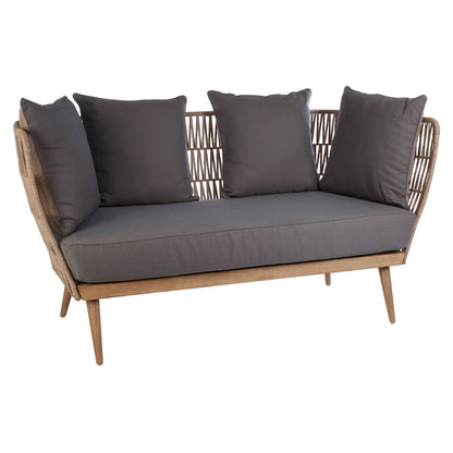 Bristol Woven Rope 2 Seater Sofa with Grey Cushions
