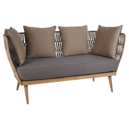 Bristol Woven Rope 2 Seater Sofa with Grey Cushions