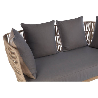 Bristol Woven Rope 2 Seater Sofa with Grey Cushions